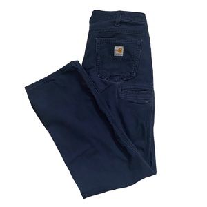 Womens navy blue Carhartt Force fire resistant Carpenter pants size 10x34